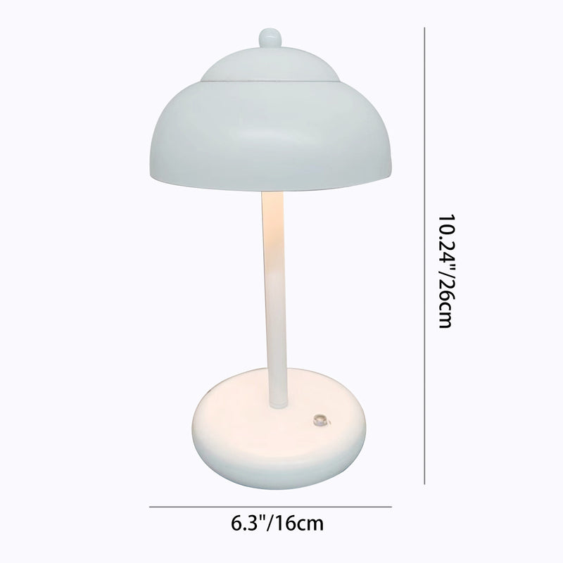 Modern Minimalist Rechargeable Iron Mushroom-Shaped LED Table Lamp For Bedroom And Living Room