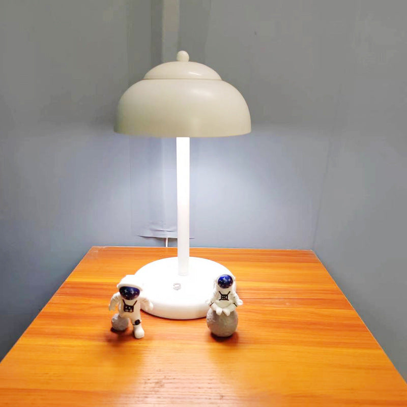 Modern Minimalist Rechargeable Iron Mushroom-Shaped LED Table Lamp For Bedroom And Living Room