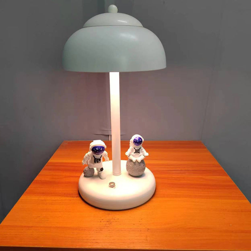 Modern Minimalist Rechargeable Iron Mushroom-Shaped LED Table Lamp For Bedroom And Living Room