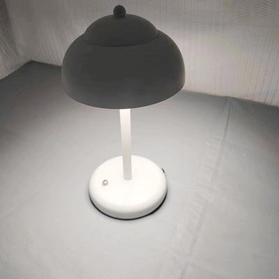 Modern Minimalist Rechargeable Iron Mushroom-Shaped LED Table Lamp For Bedroom And Living Room