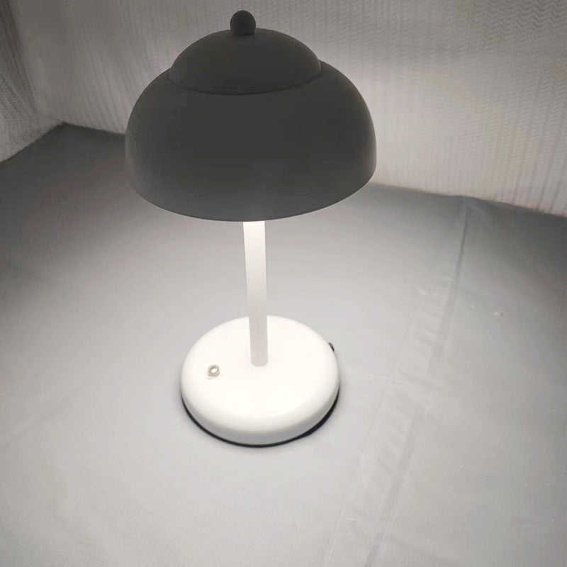 Modern Minimalist Rechargeable Iron Mushroom-Shaped LED Table Lamp For Bedroom And Living Room