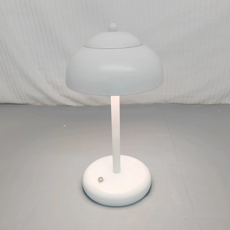 Modern Minimalist Rechargeable Iron Mushroom-Shaped LED Table Lamp For Bedroom And Living Room