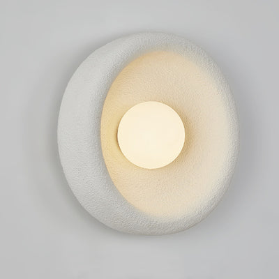 Modern Minimalist Polystyrene Bowl-Shaped 1-Light Wall Sconce Lamp For Bedroom & Living Room