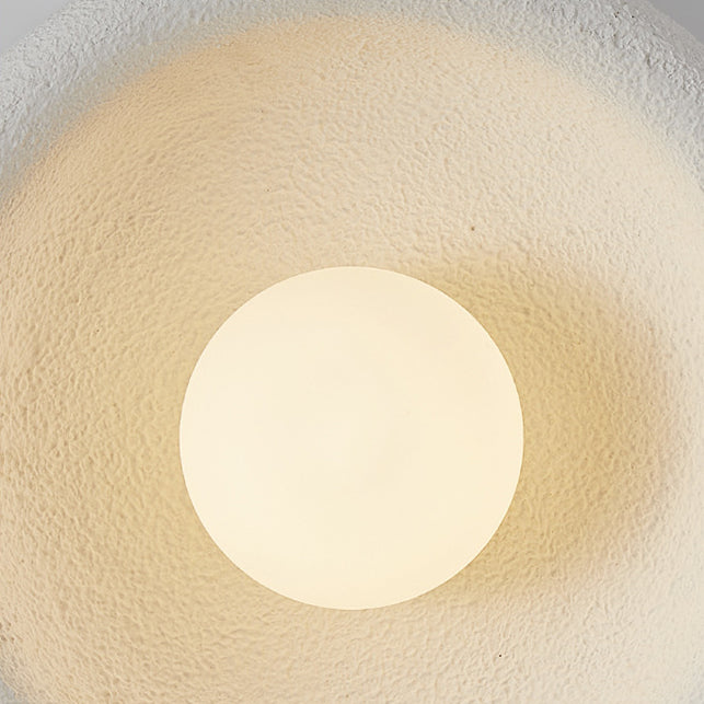 Modern Minimalist Polystyrene Bowl-Shaped 1-Light Wall Sconce Lamp For Bedroom & Living Room