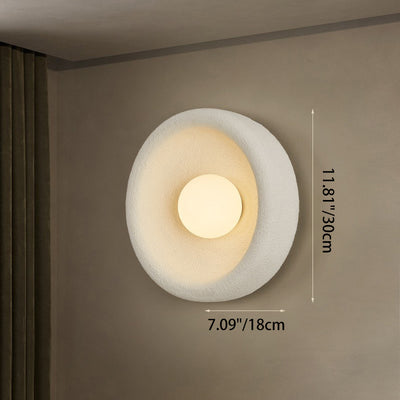 Modern Minimalist Polystyrene Bowl-Shaped 1-Light Wall Sconce Lamp For Bedroom & Living Room