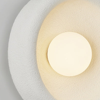 Modern Minimalist Polystyrene Bowl-Shaped 1-Light Wall Sconce Lamp For Bedroom & Living Room