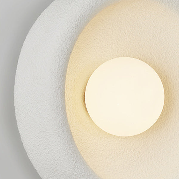Modern Minimalist Polystyrene Bowl-Shaped 1-Light Wall Sconce Lamp For Bedroom & Living Room