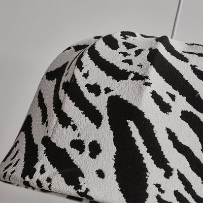 Modern Art Deco Fabric & Iron Zebra Dome 1-Light Pendant Light For Bedroom & Living Room