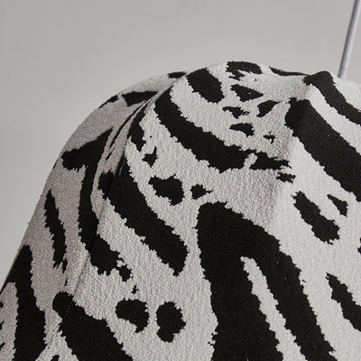 Modern Art Deco Fabric & Iron Zebra Dome 1-Light Pendant Light For Bedroom & Living Room