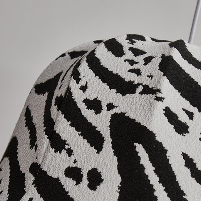 Modern Art Deco Fabric & Iron Zebra Dome 1-Light Pendant Light For Bedroom & Living Room