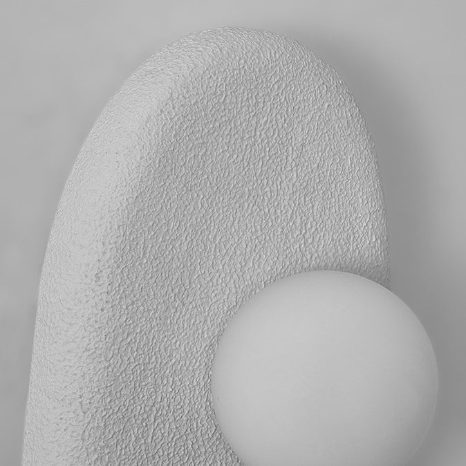 Traditional Japanese Polystyrene Oval Globe Shade 2-Light Wall Sconce Lamp For Bedroom & Living Room