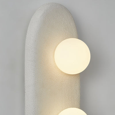 Traditional Japanese Polystyrene Oval Globe Shade 2-Light Wall Sconce Lamp For Bedroom & Living Room