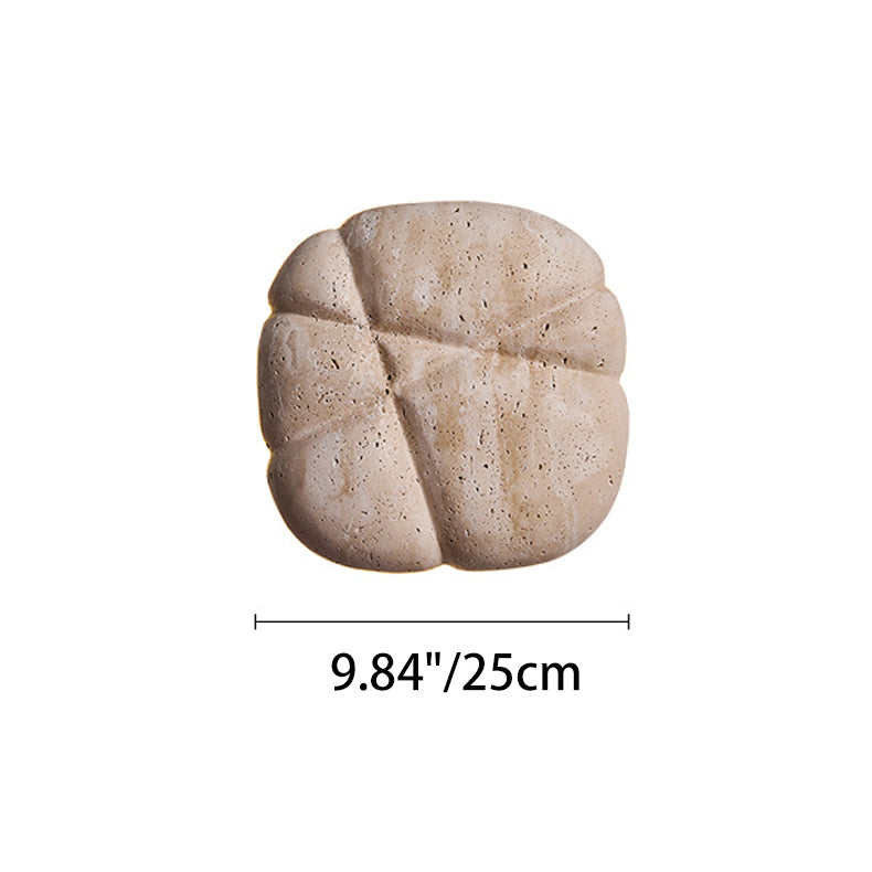 Traditional Japanese Beige Travertine Irregular Square LED Wall Sconce Lamp For Bedroom & Living Room