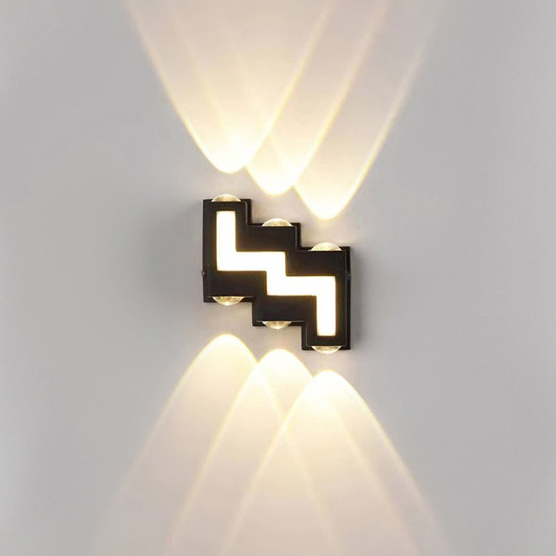 Modern Minimalist Waterproof Aluminum Acrylic Stair-Shaped LED Outdoor Wall Light For Outdoor Patio