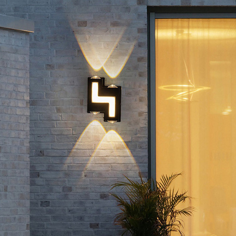 Modern Minimalist Waterproof Aluminum Acrylic Stair-Shaped LED Outdoor Wall Light For Outdoor Patio