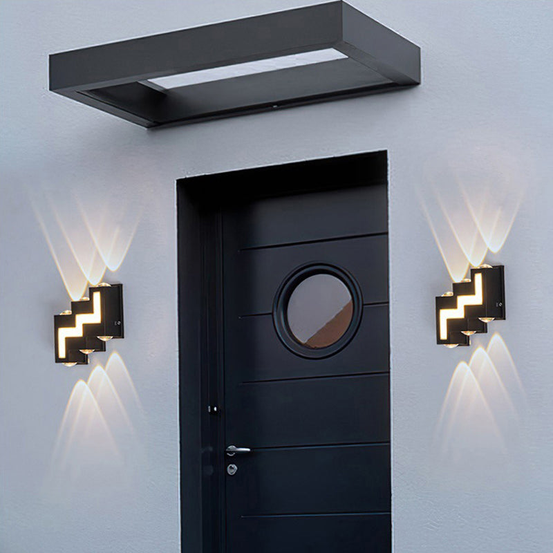 Modern Minimalist Waterproof Aluminum Acrylic Stair-Shaped LED Outdoor Wall Light For Outdoor Patio