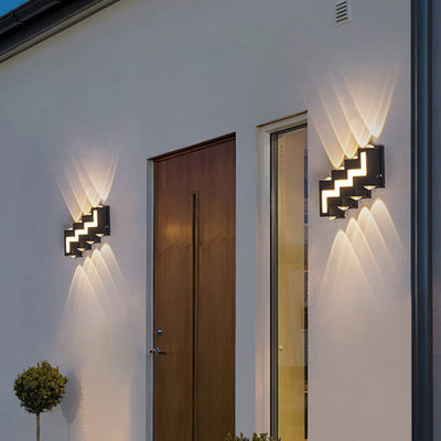 Modern Minimalist Waterproof Aluminum Acrylic Stair-Shaped LED Outdoor Wall Light For Outdoor Patio
