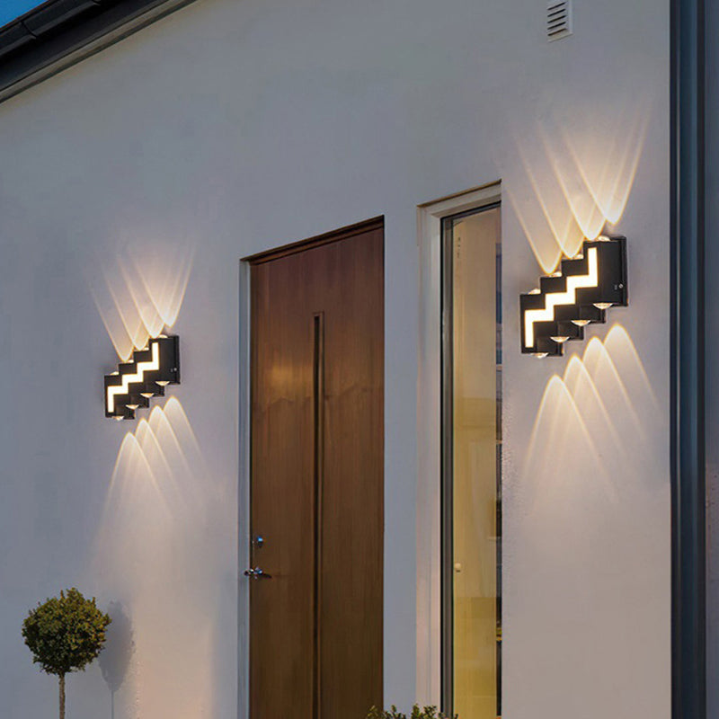 Modern Minimalist Waterproof Aluminum Acrylic Stair-Shaped LED Outdoor Wall Light For Outdoor Patio