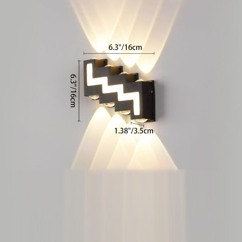 Modern Minimalist Waterproof Aluminum Acrylic Stair-Shaped LED Outdoor Wall Light For Outdoor Patio