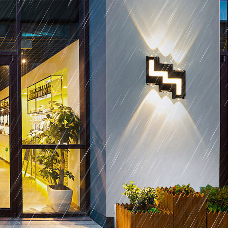 Modern Minimalist Waterproof Aluminum Acrylic Stair-Shaped LED Outdoor Wall Light For Outdoor Patio