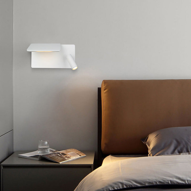 Modern Minimalist Aluminum Rectangular LED Wall Sconce Lamp For Bedroom & Living Room