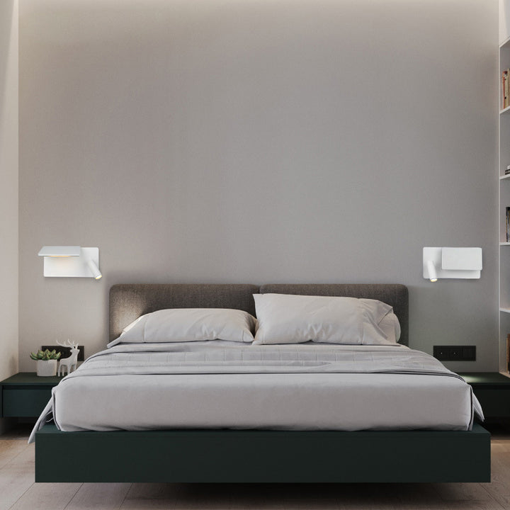 Applique murale LED rectangulaire en aluminium minimaliste moderne pour chambre et salon 