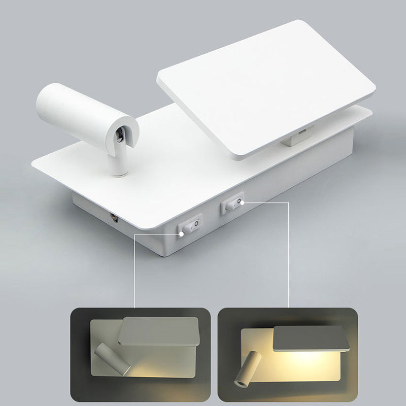 Modern Minimalist Aluminum Rectangular LED Wall Sconce Lamp For Bedroom & Living Room
