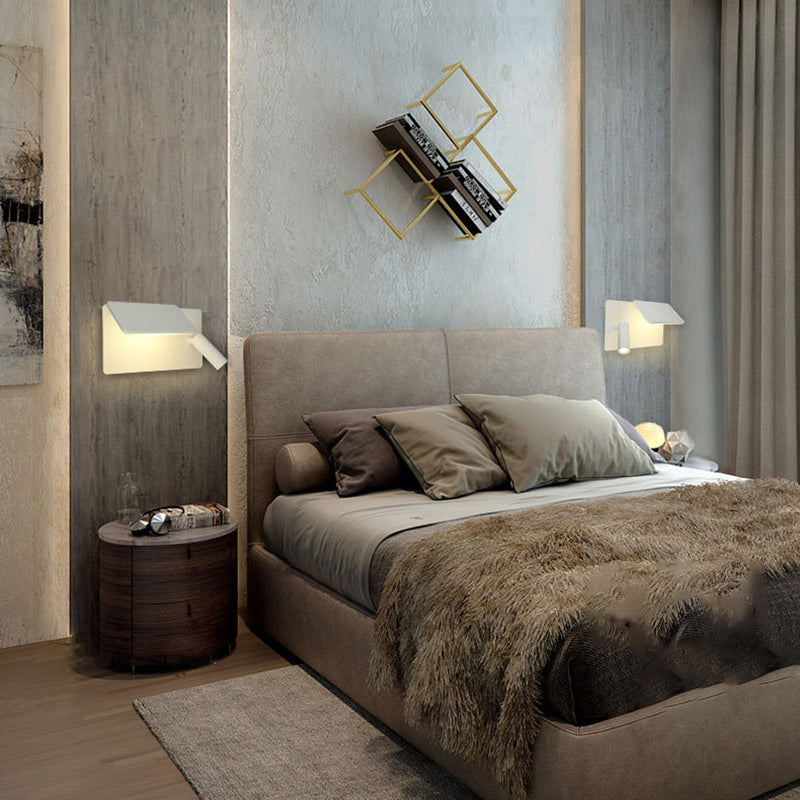 Modern Minimalist Aluminum Rectangular LED Wall Sconce Lamp For Bedroom & Living Room