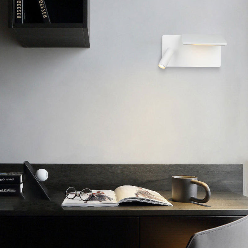 Applique murale LED rectangulaire en aluminium minimaliste moderne pour chambre et salon 