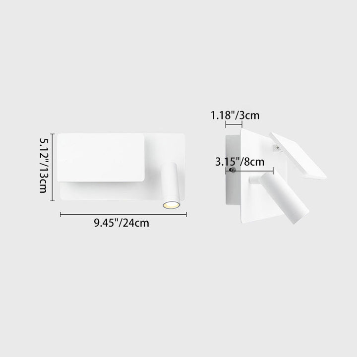 Applique murale LED rectangulaire en aluminium minimaliste moderne pour chambre et salon 