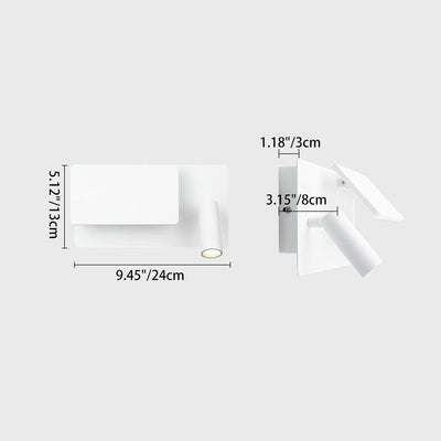 Modern Minimalist Aluminum Rectangular LED Wall Sconce Lamp For Bedroom & Living Room
