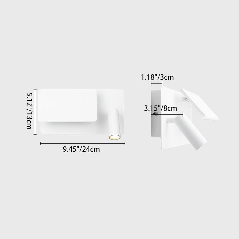 Modern Minimalist Aluminum Rectangular LED Wall Sconce Lamp For Bedroom & Living Room
