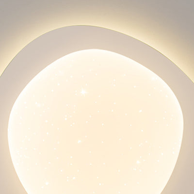 Modern Minimalist Iron And Acrylic Pebble Round LED Flush Mount Ceiling Light For Bedroom And Living Room