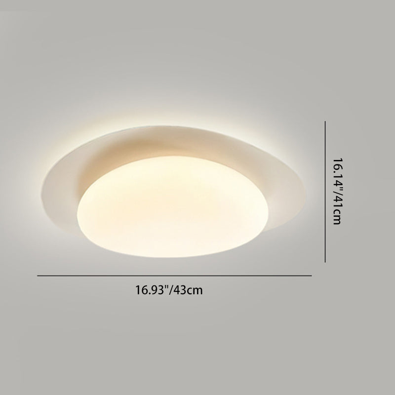 Modern Minimalist Iron And Acrylic Pebble Round LED Flush Mount Ceiling Light For Bedroom And Living Room