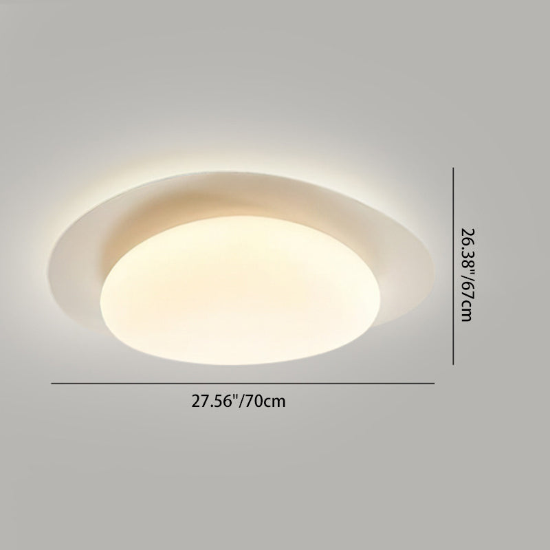 Modern Minimalist Iron And Acrylic Pebble Round LED Flush Mount Ceiling Light For Bedroom And Living Room
