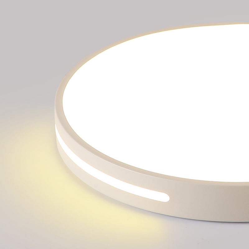 Modern Minimalist Iron And Acrylic Round LED Flush Mount Ceiling Light For Bedroom And Living Room