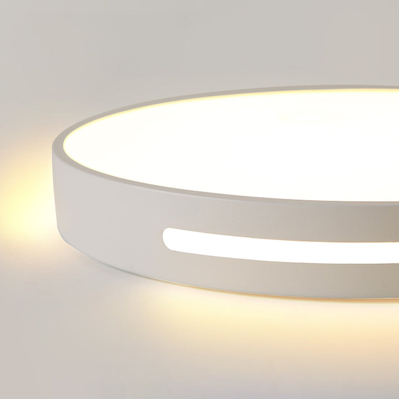 Modern Minimalist Iron And Acrylic Round LED Flush Mount Ceiling Light For Bedroom And Living Room