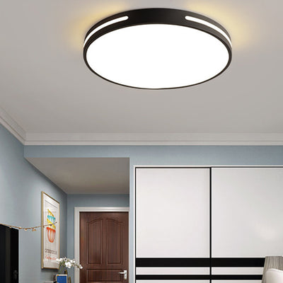 Modern Minimalist Iron And Acrylic Round LED Flush Mount Ceiling Light For Bedroom And Living Room