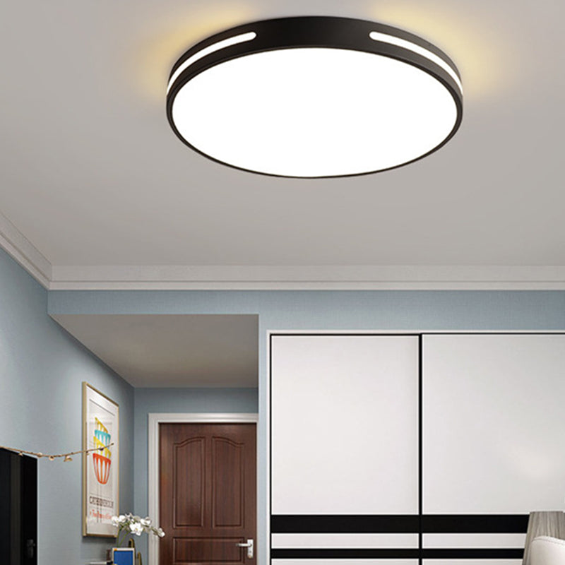 Modern Minimalist Iron And Acrylic Round LED Flush Mount Ceiling Light For Bedroom And Living Room