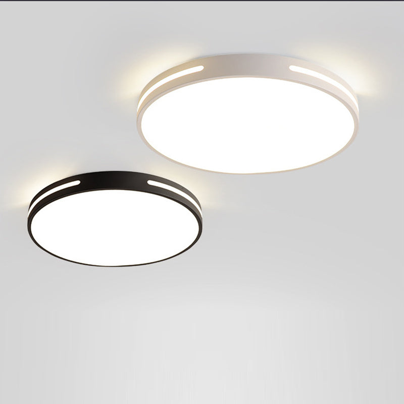 Modern Minimalist Iron And Acrylic Round LED Flush Mount Ceiling Light For Bedroom And Living Room