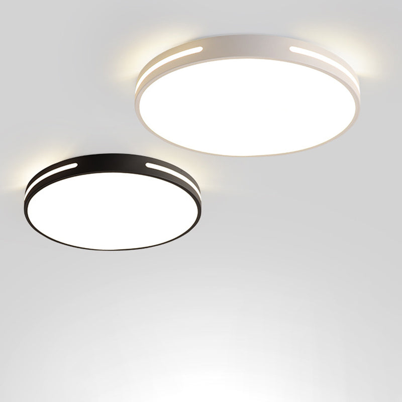 Modern Minimalist Iron And Acrylic Round LED Flush Mount Ceiling Light For Bedroom And Living Room