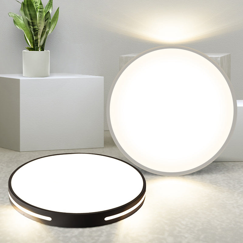 Modern Minimalist Iron And Acrylic Round LED Flush Mount Ceiling Light For Bedroom And Living Room