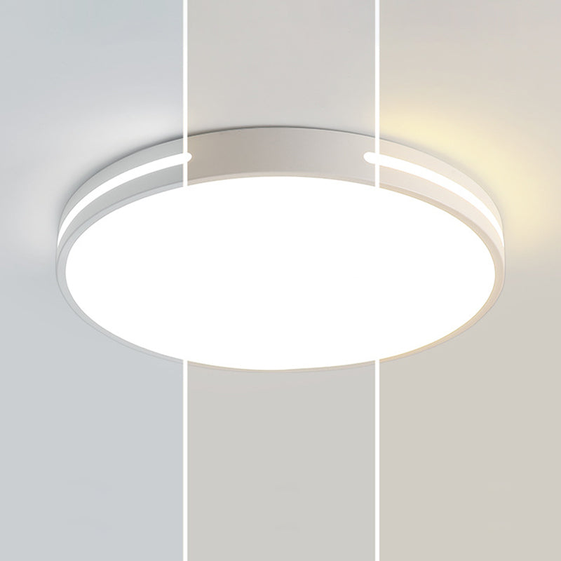 Modern Minimalist Iron And Acrylic Round LED Flush Mount Ceiling Light For Bedroom And Living Room