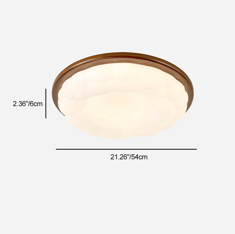 Modern Mid-Century Iron And Acrylic Round Cloud LED Flush Mount Ceiling Light For Bedroom And Living Room