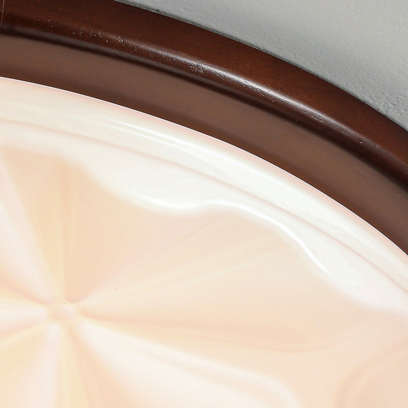 Modern Minimalist Iron And Acrylic Round Leaf-Textured LED Flush Mount Ceiling Light For Living Room And Bedroom