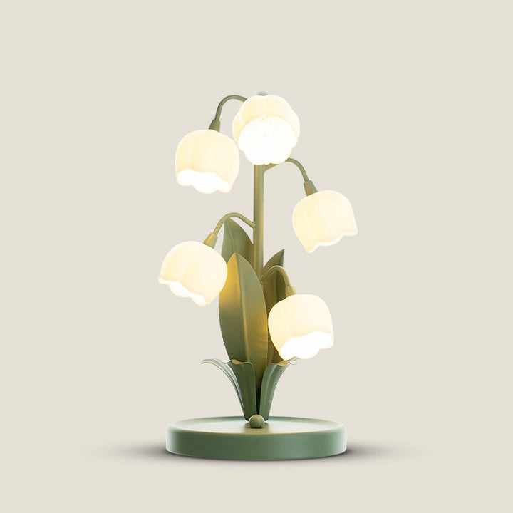 Moderne Art-Déco-Eisen- und PC-Blumen-Nachttischlampe mit 5 Lichtern für Wohnzimmer und Schlafzimmer 