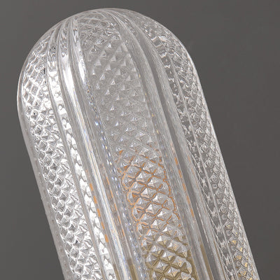 Modern Luxury Copper And Glass Cylinder Diamond Texture 2-Light Wall Sconce Lamp For Living Room And Bedroom