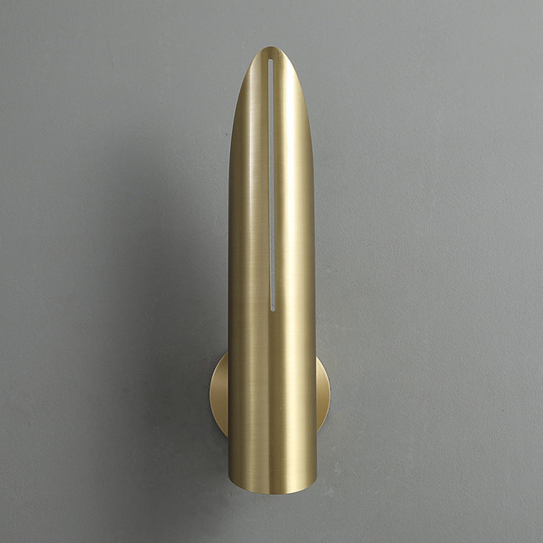 Modern Luxury Copper Triangular Cylindrical 1-Light Wall Sconce Lamp For Living Room And Bedroom