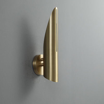 Modern Luxury Copper Triangular Cylindrical 1-Light Wall Sconce Lamp For Living Room And Bedroom