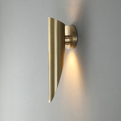 Modern Luxury Copper Triangular Cylindrical 1-Light Wall Sconce Lamp For Living Room And Bedroom